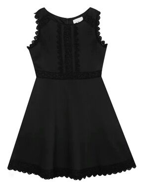 Rare Editions Girl’s Black Sleeveless Princess Skater Dress lace NWOT size 10